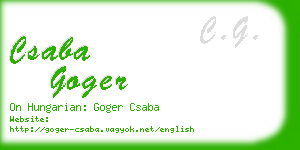 csaba goger business card